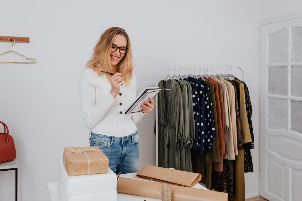 Business owner tracking online store performance